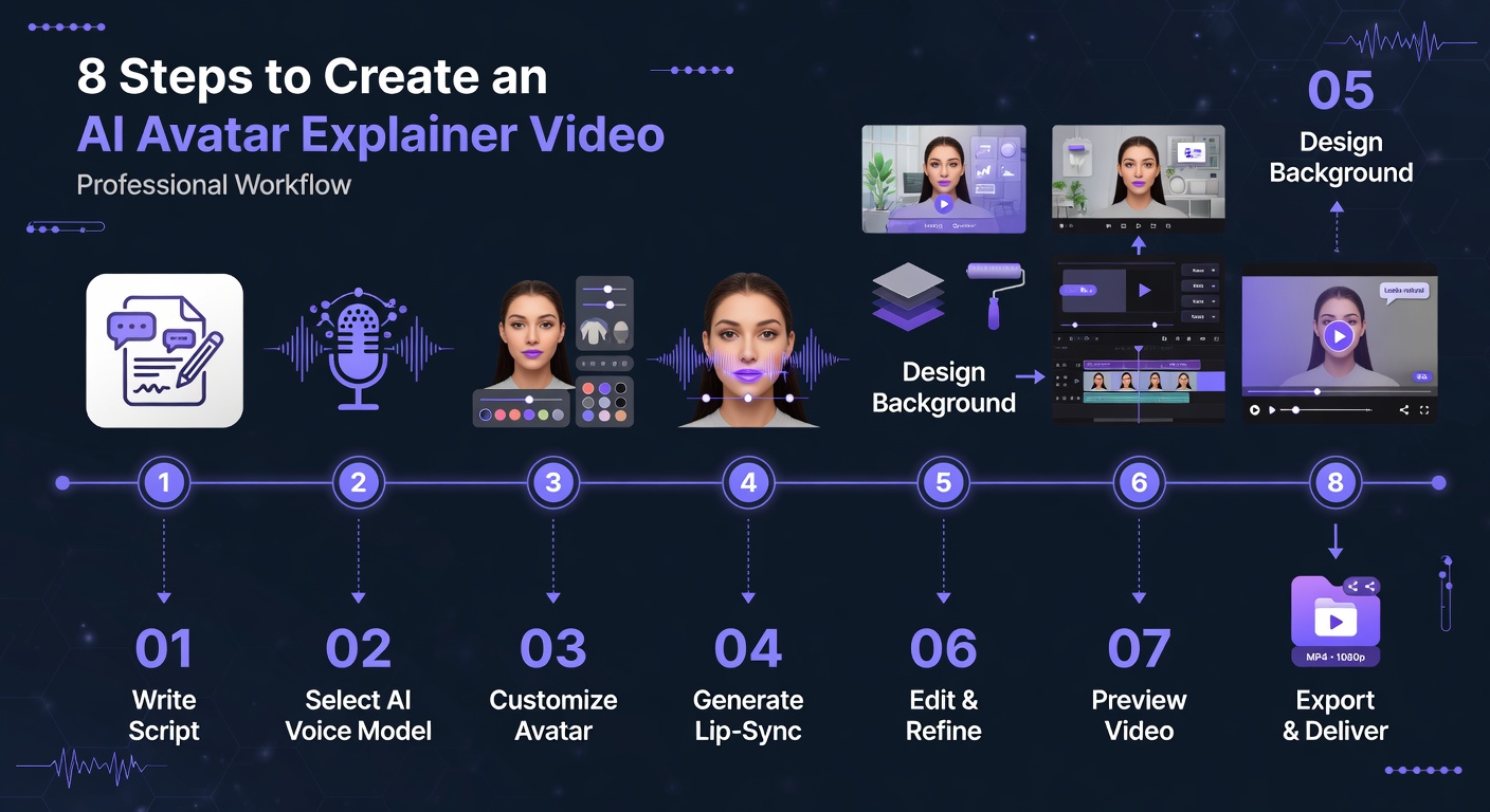 Пошаговый процесс создания Explainer на AI-аватаре